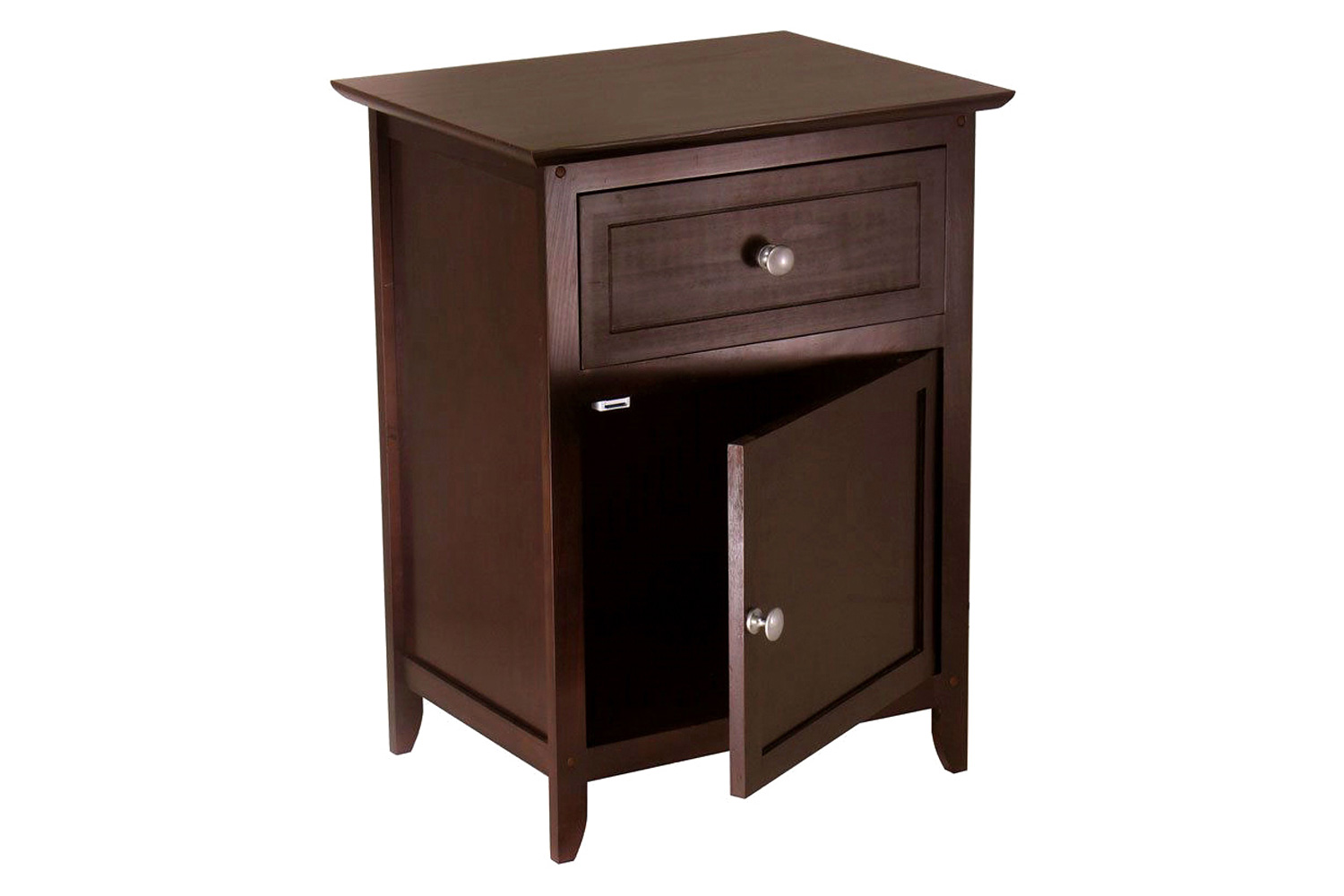 FaFurn - Wood Finish 1-Drawer Bedroom Nightstand/End Table