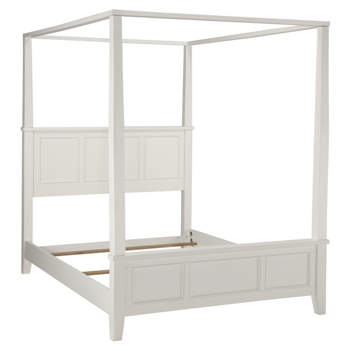 FaFurn - King Size Canopy Bed Frame in White, Wood