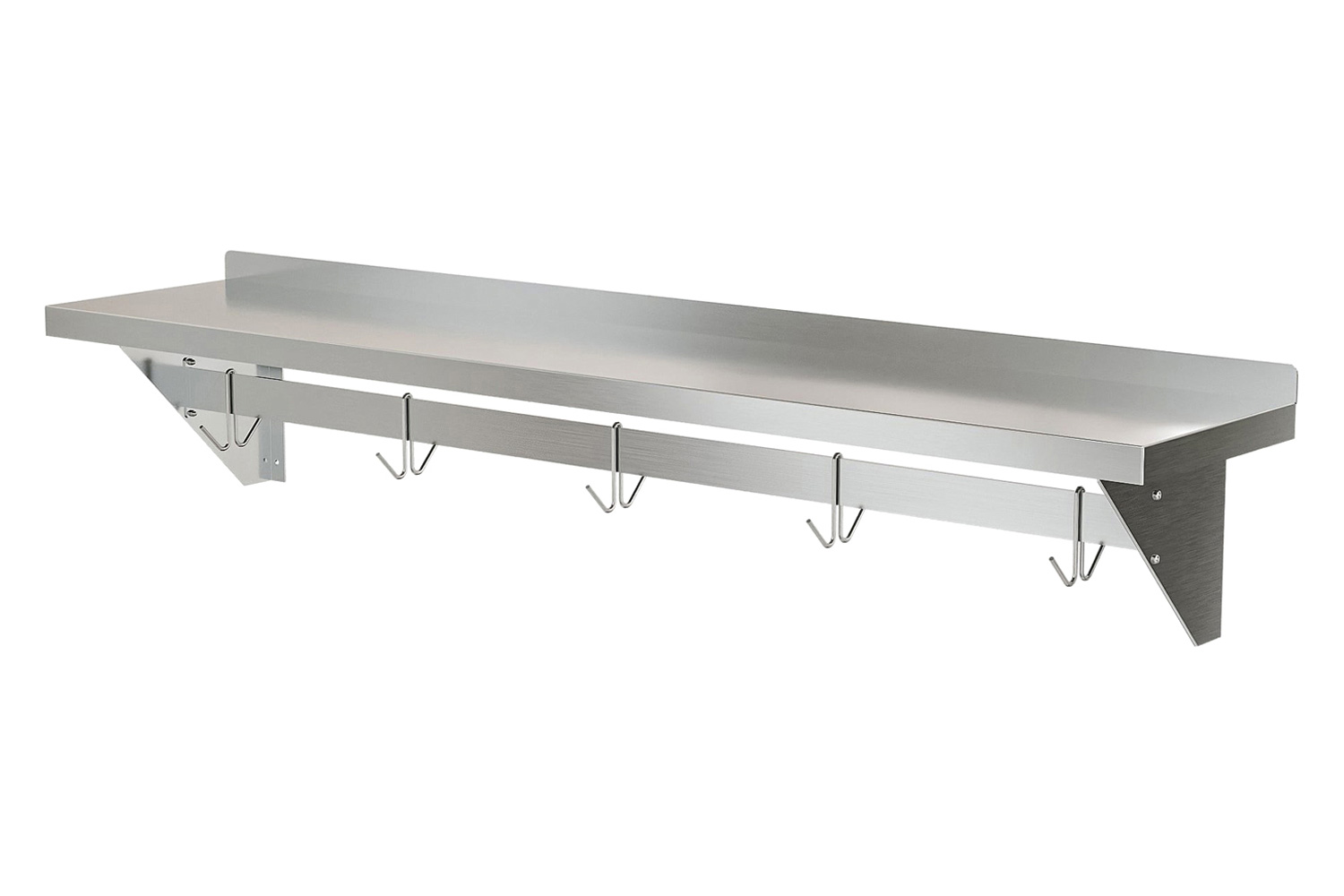 FaFurn - Stainless Steel Heavy Duty Wall Shelf 12 in X 60 in with Pot Rack