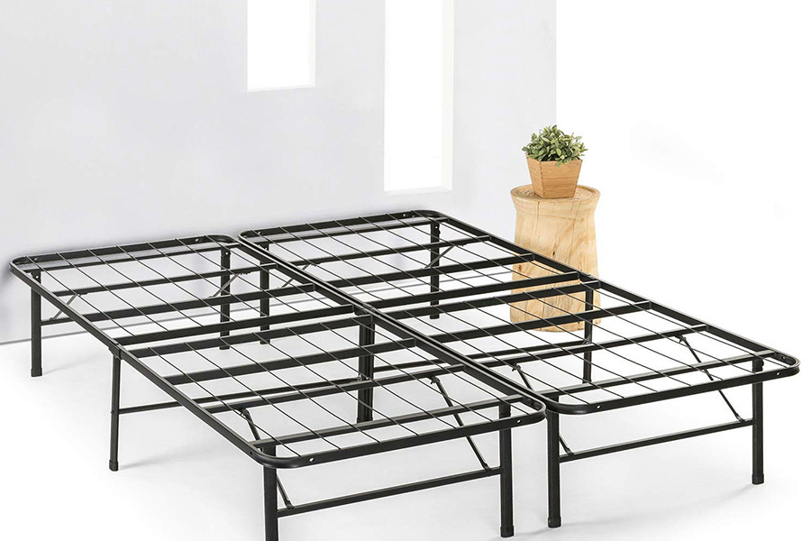 FaFurn - Folding Sturdy Metal Platform Bed Frame with Storage Space