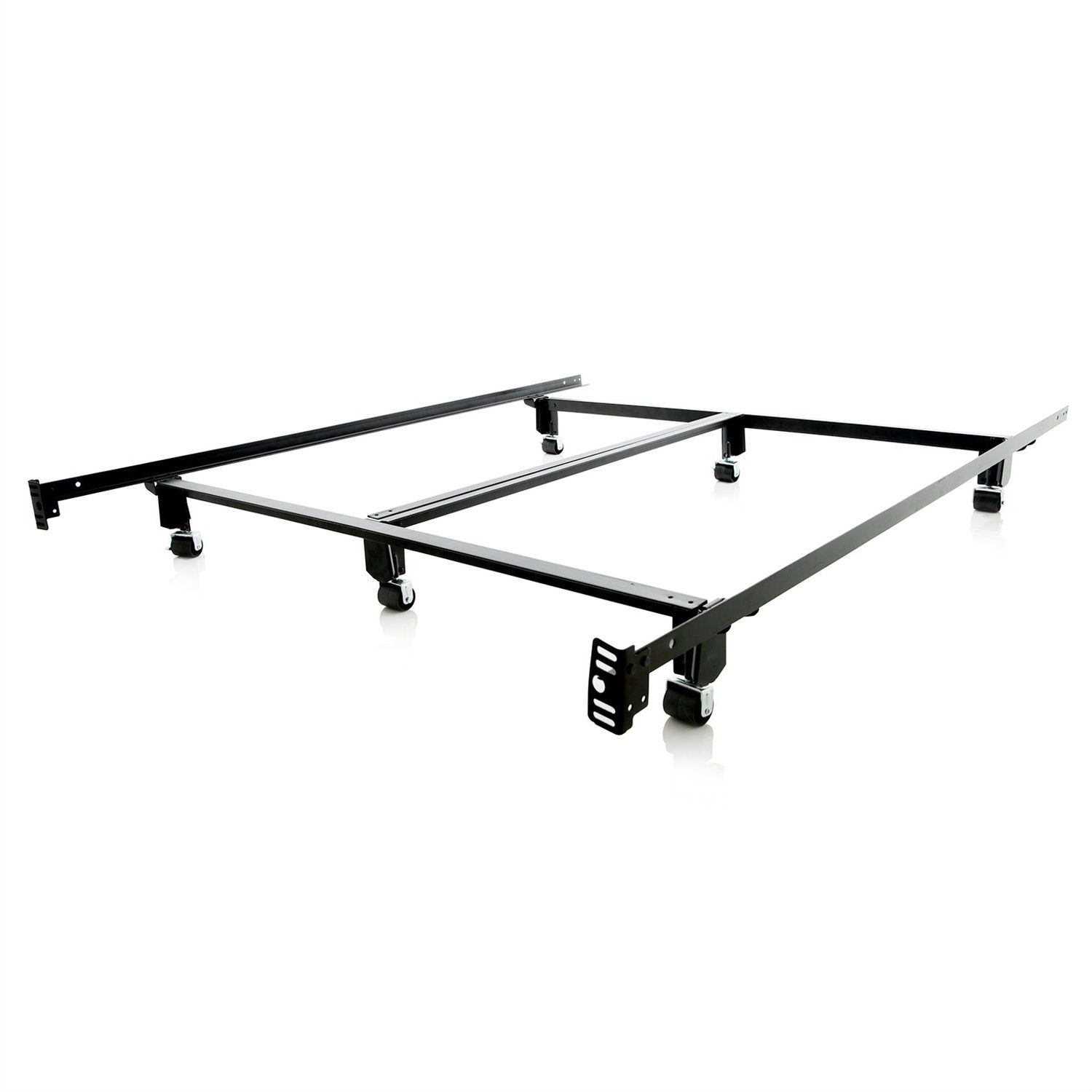 FaFurn - King Size Bed Frame with Locking Rug Roller Casters Wheels in Metal