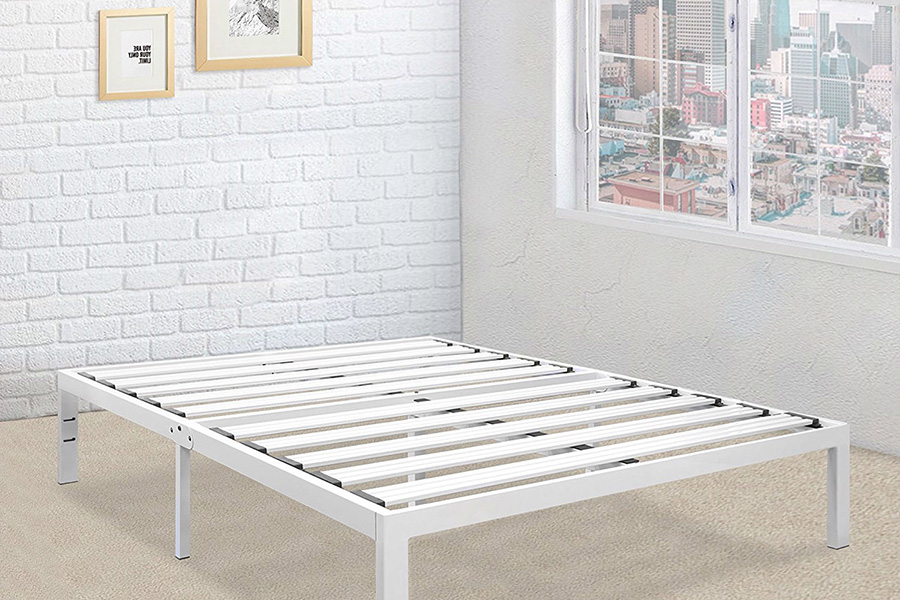 FaFurn - King Size Heavy Duty Metal Platform Bed Frame in White