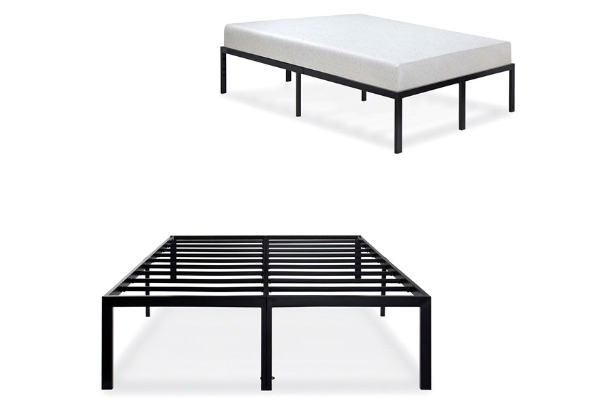 FaFurn Modern Heavy Duty Metal Platform Bed Frame - Black, King Size