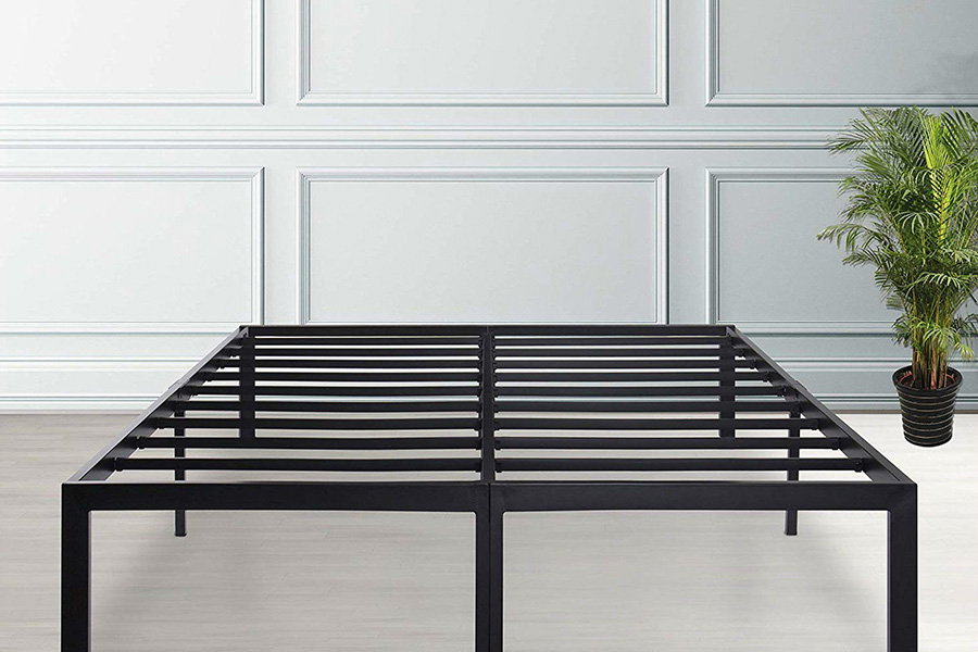 FaFurn Modern Heavy Duty Metal Platform Bed Frame - Black, King Size