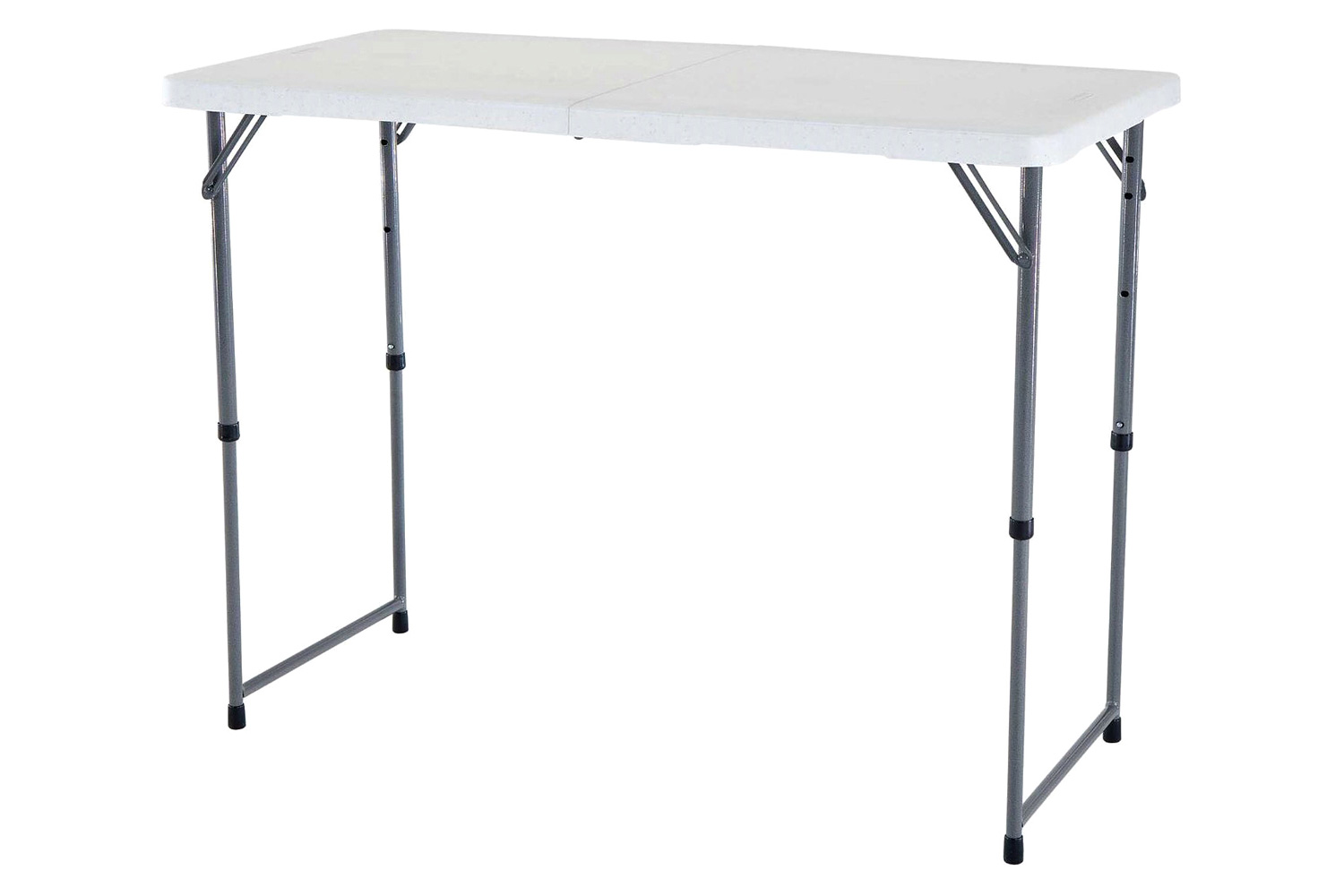 FaFurn - Adjustable Height White Hdpe Folding Table with Powder Coated Steel Frame