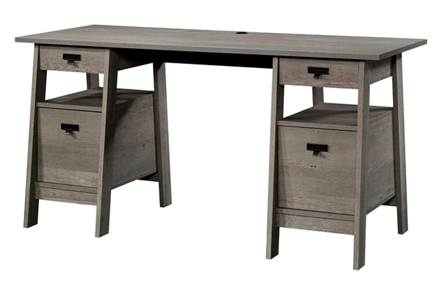 FaFurn - Farmhouse Executive Desk with Filing Cabinets Storage