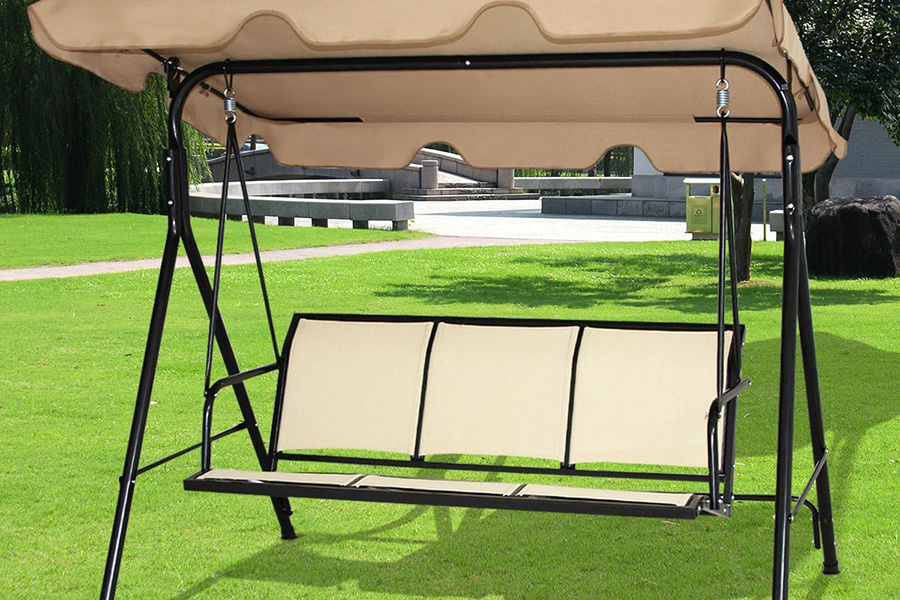 FaFurn - Outdoor 3-Person Canopy Swing for Porch Patio or Deck