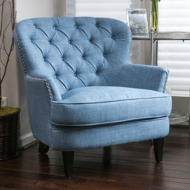 FaFurn - Tufted Armchair in Light Blue