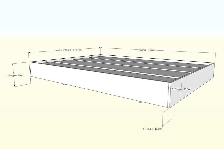 FaFurn Modern Floating Style Platform Bed Frame - Full Size