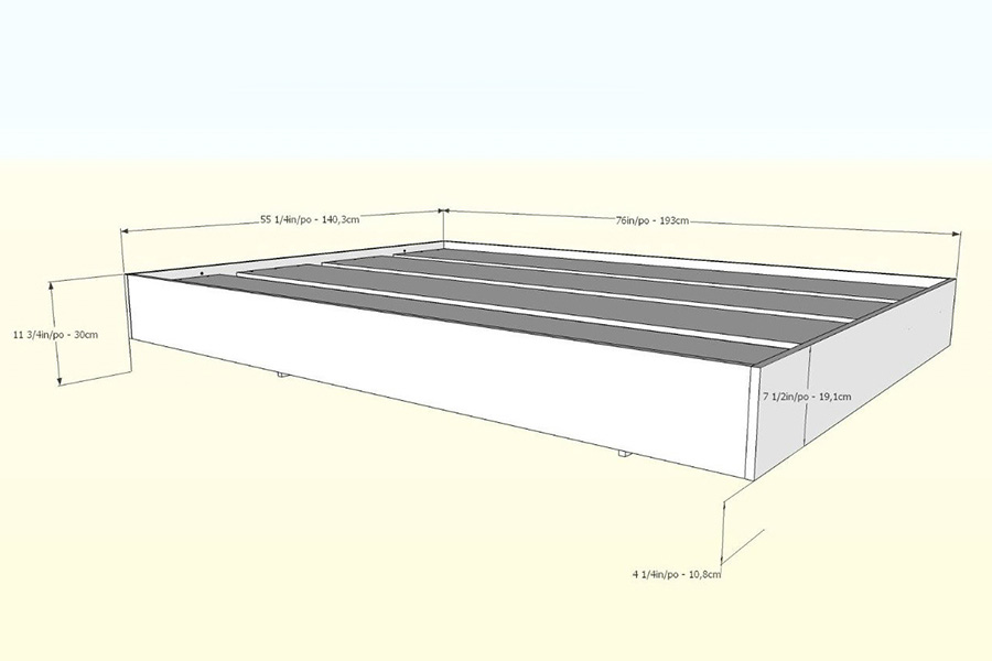 FaFurn Modern Floating Style Platform Bed Frame - Queen Size