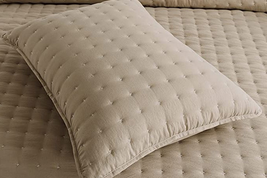 FaFurn 3 Piece Microfiber Polyester Quilt Bedding Set - Beige, Queen Size