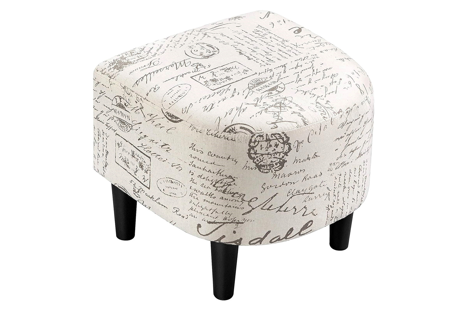 FaFurn™ - Letter Print French Upholstered Barrel Chair and Ottoman Set