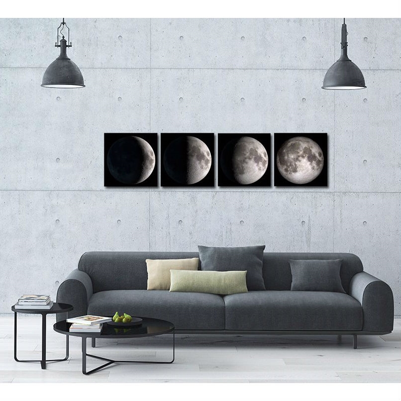 FaFurn - 4-Panel Wall Art Painting Print in Moon Phases