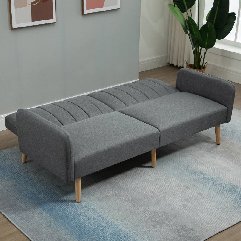 FaFurn - Modern Sofa-Bed in Light Gray, Linen/Polyester