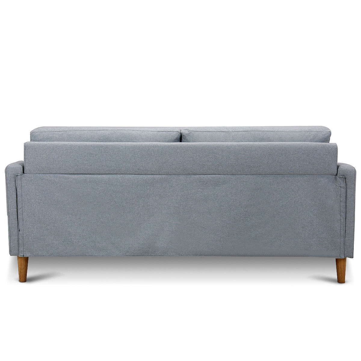 FaFurn™ Modern Sofa with Wood Legs - Light Gray, Fabric