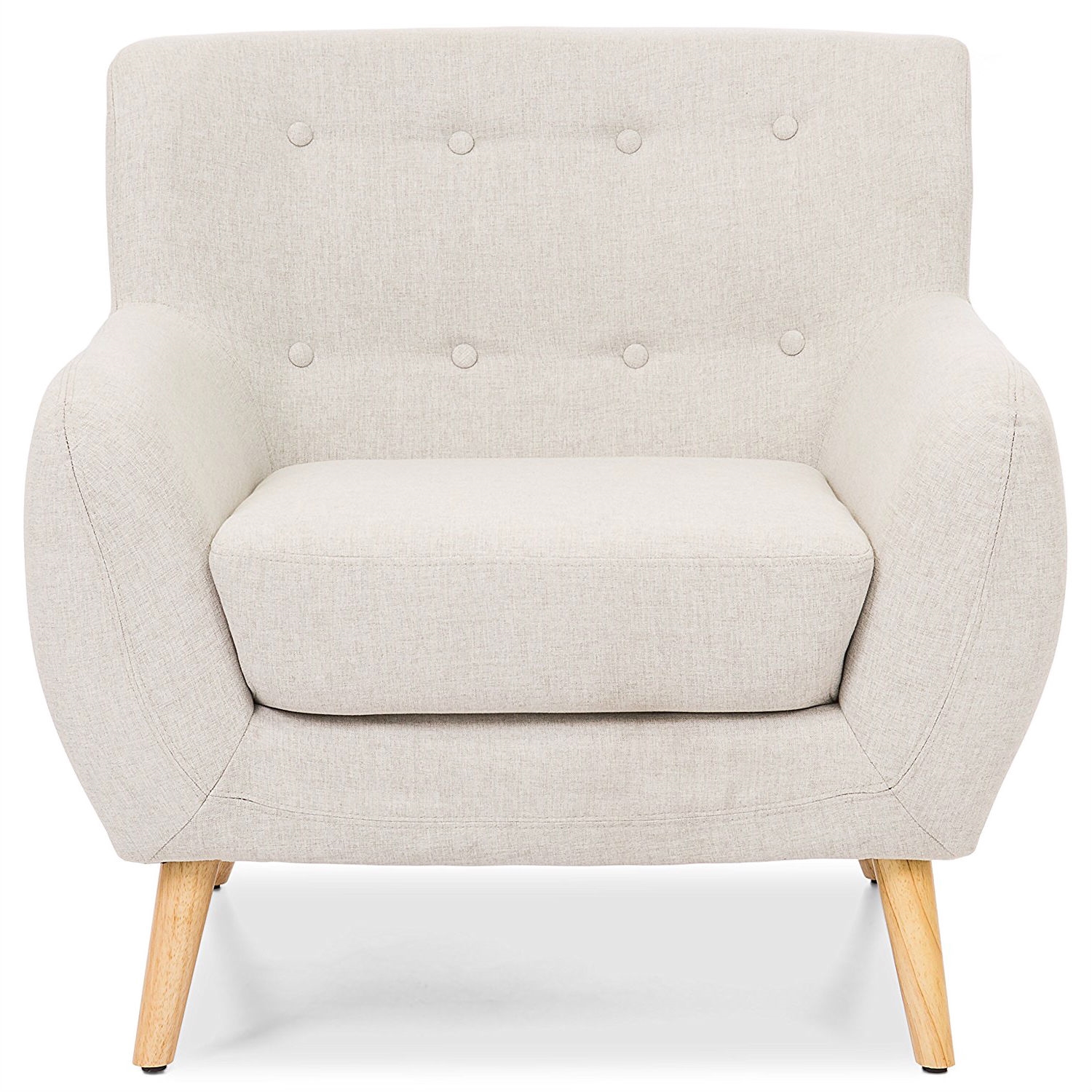 FaFurn - Modern Armchair with Mid-Century Classic Style Wood Legs