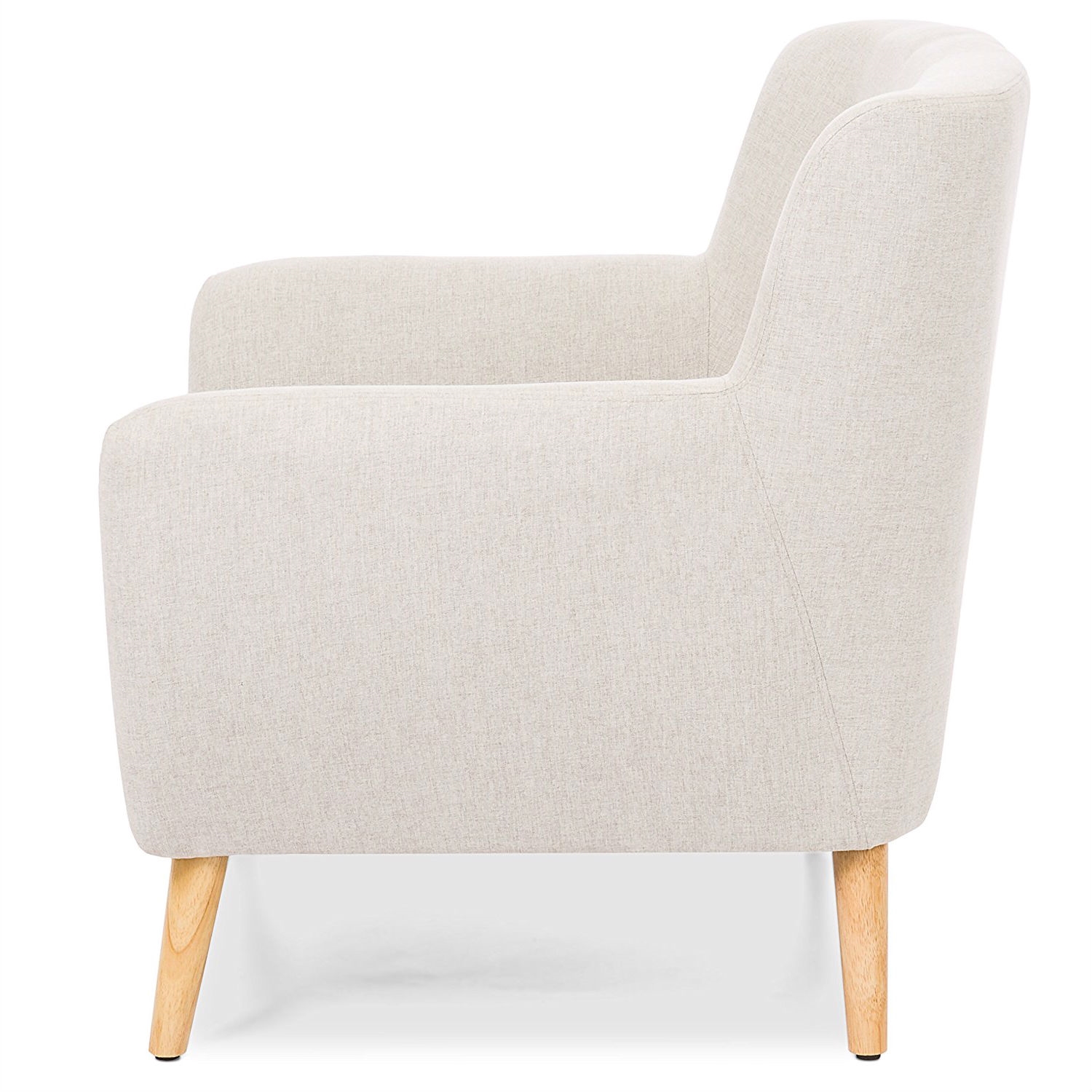 FaFurn Modern Armchair with Mid-Century Classic Style Wood Legs - Light Gray