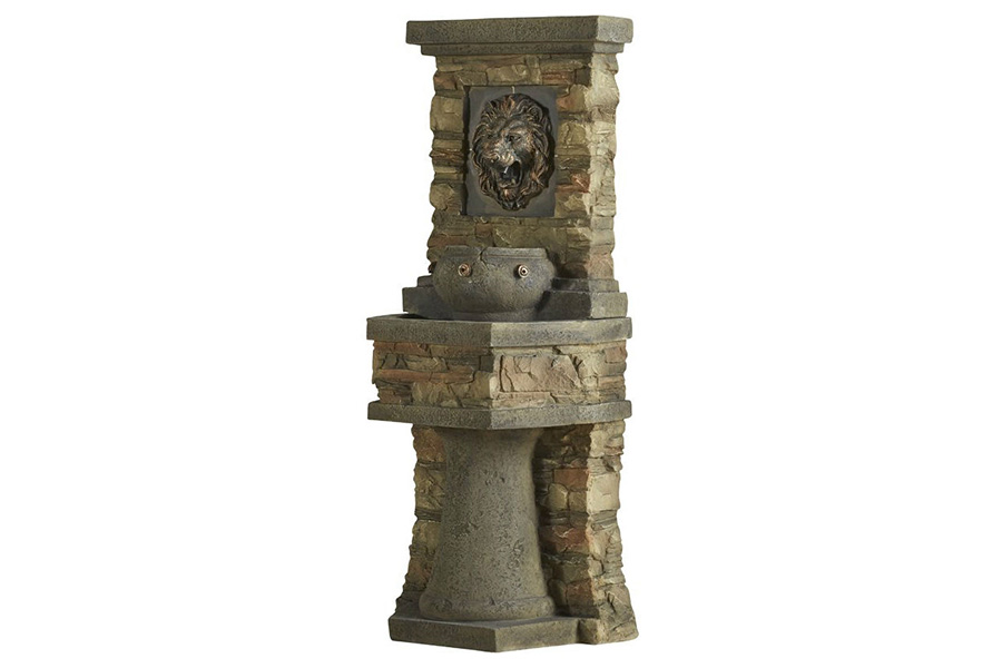 FaFurn - Indoor/Outdoor Water Fountain with Bronze Hued Lion Head