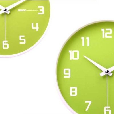 FaFurn - Non-Ticking Wall Clock in Lime/White