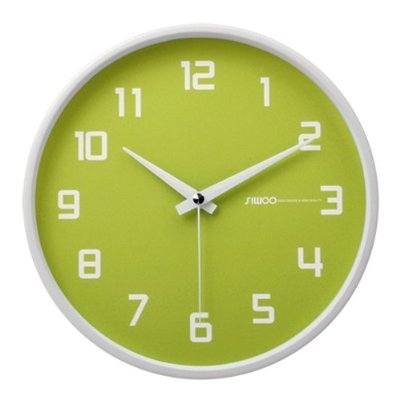 FaFurn - Non-Ticking Wall Clock in Lime/White