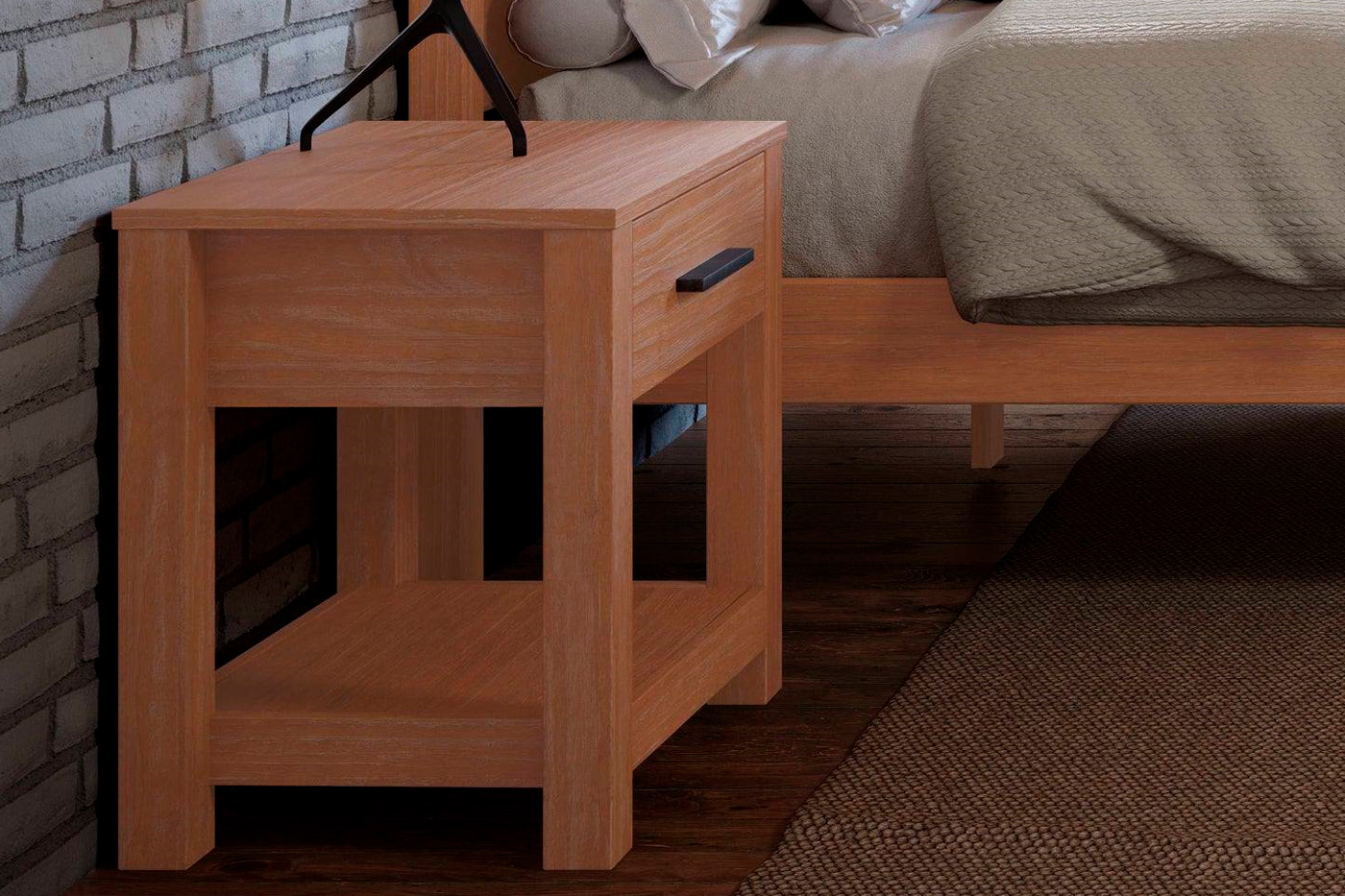 FaFurn™ Farmhouse Traditional Rustic End Table - Light Pine, Wood