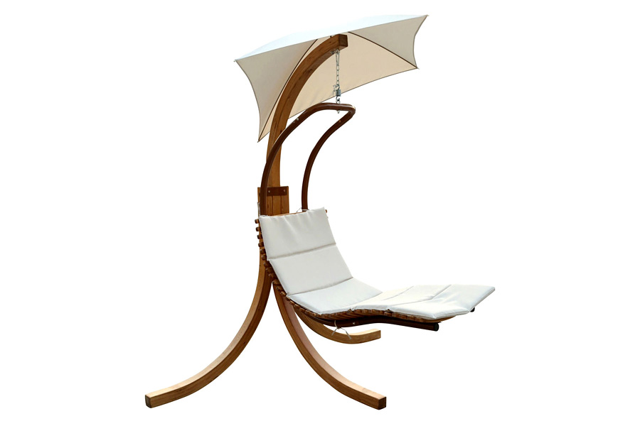 FaFurn - Modern Porch Swing Lounger Chair with Umbrella and Cushion