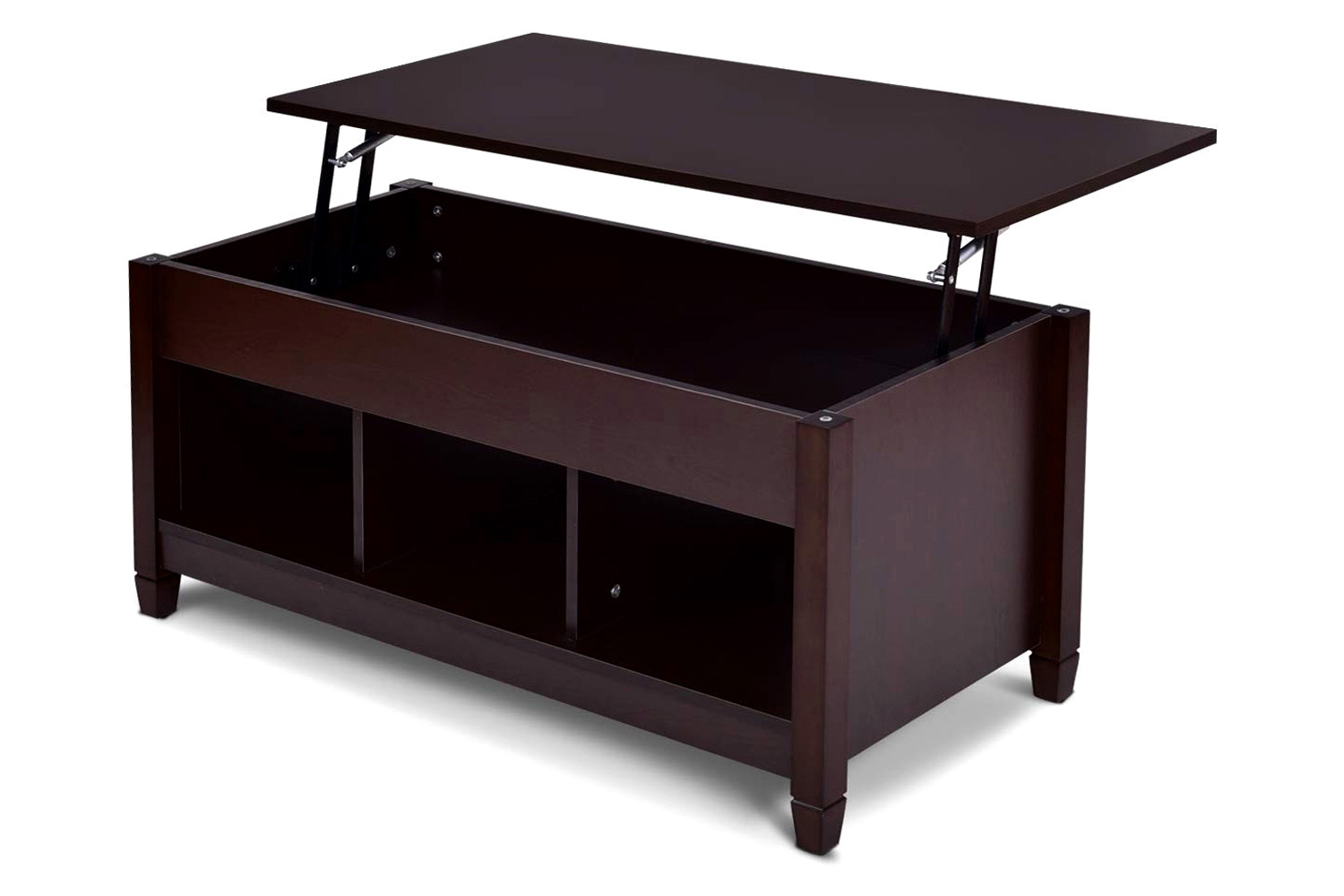 FaFurn Brown Wood Lift Top Coffee Table with Hidden Storage Space