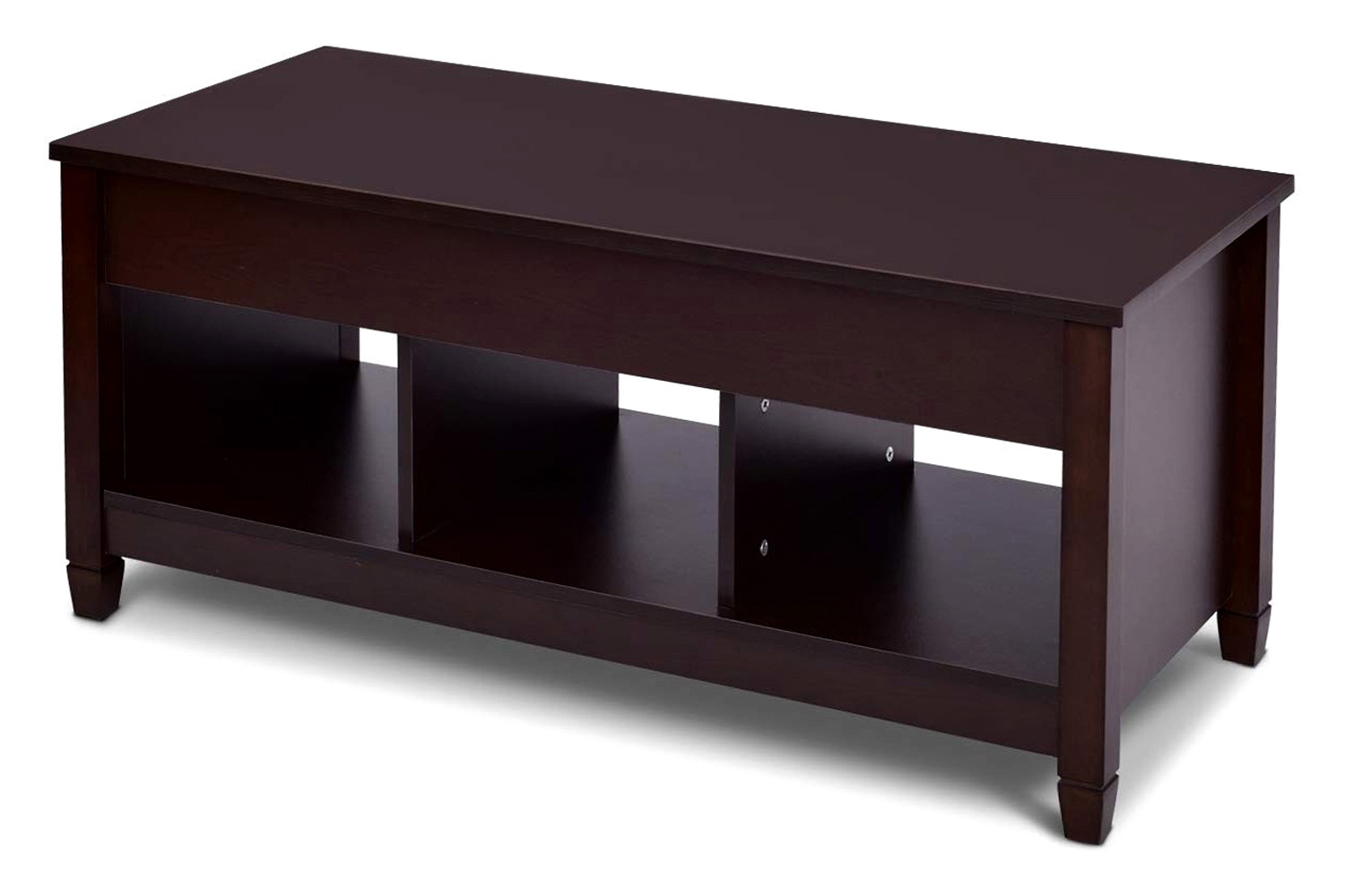 FaFurn Brown Wood Lift Top Coffee Table with Hidden Storage Space