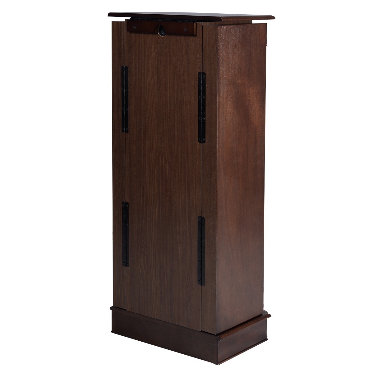 FaFurn - Jewelry Armoire Storage Chest with Mirror in Dark Brown, Wood