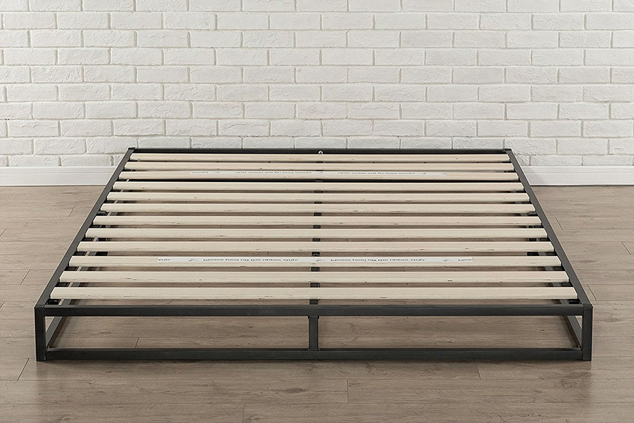 FaFurn - King 6-Inch Low Profile Metal Platform Bed Frame with Wooden Support Slats