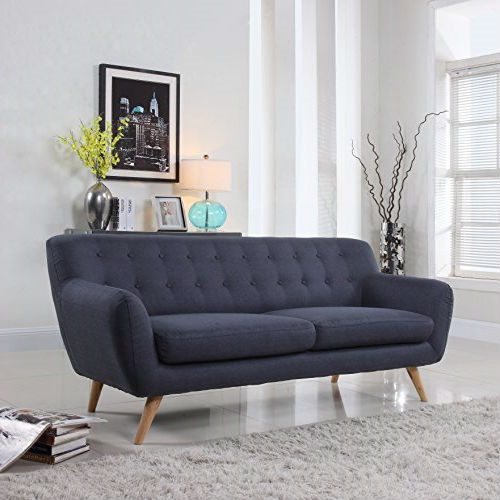 FaFurn™ Modern Loveseat - Navy Blue, Linen