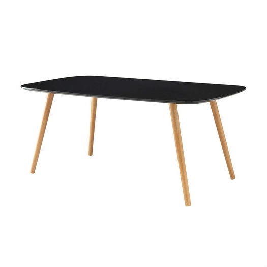 FaFurn™ Modern Coffee Table with Solid Wood Legs - Black, Wood