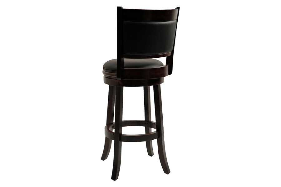 FaFurn 29-Inch Solid Wood Bar Stool with Faux Leather Swivel Seat - Cappuccino