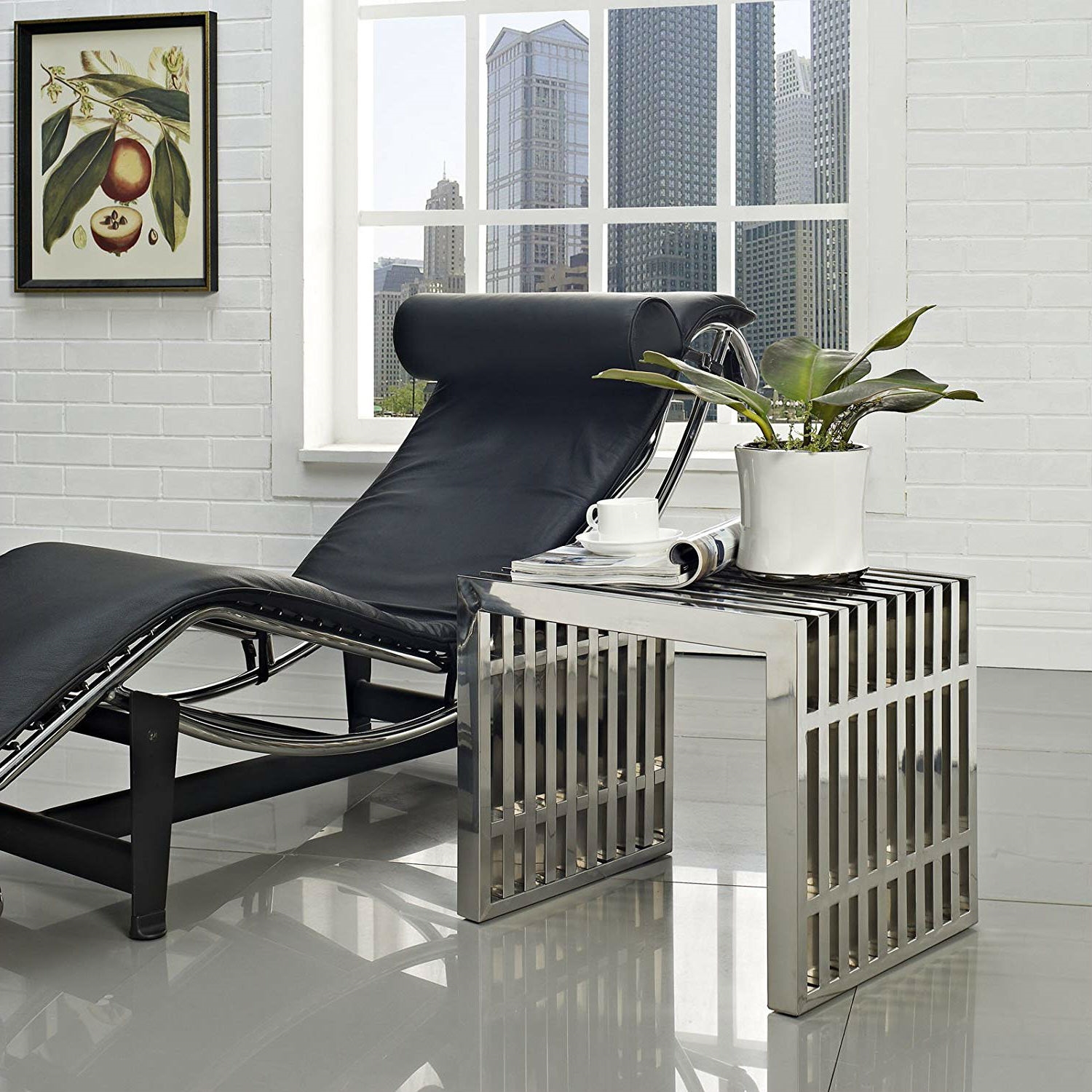 FaFurn™ Modern Accent Bench - Stainless Steel