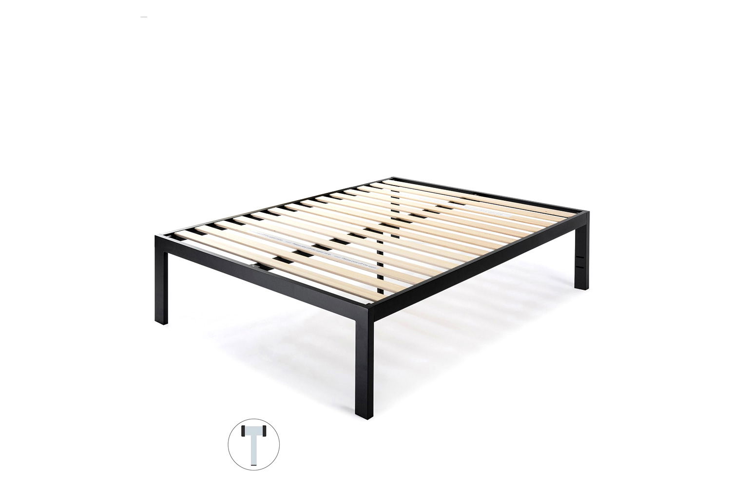 FaFurn - Easy Assemble Metal Platform Bed Frame Wooden Slats