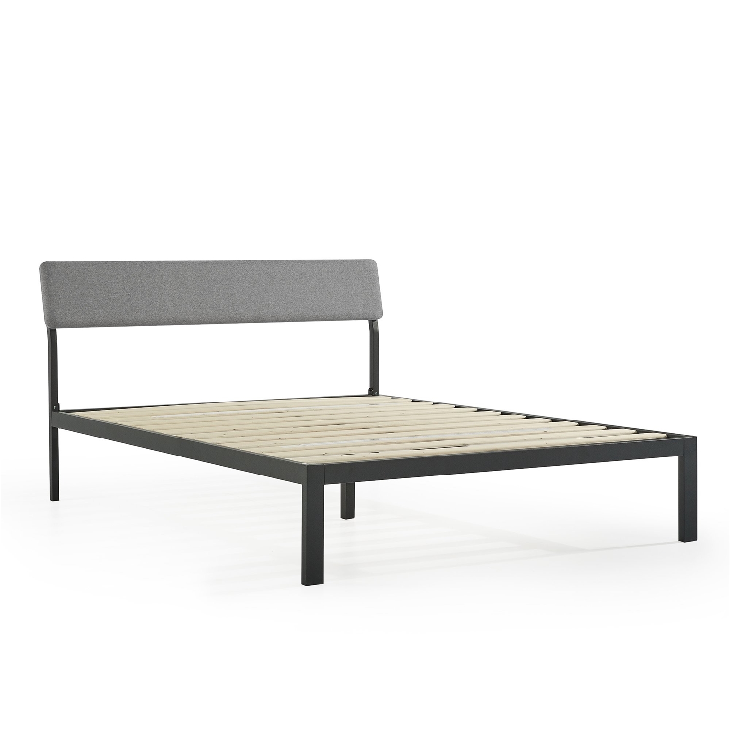 FaFurn - Full Size Platform Bed Frame in Gray, Metal/Fabric