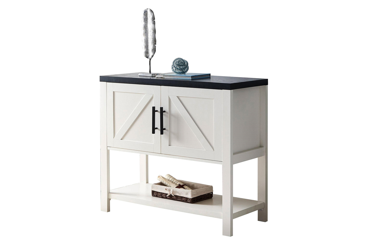 FaFurn - Modern 2 Drawer Wooden Storage Console Table