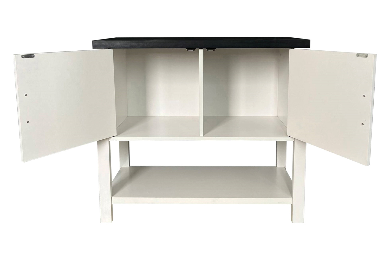 FaFurn Modern 2 Drawer Wooden Storage Console Table - White/Black