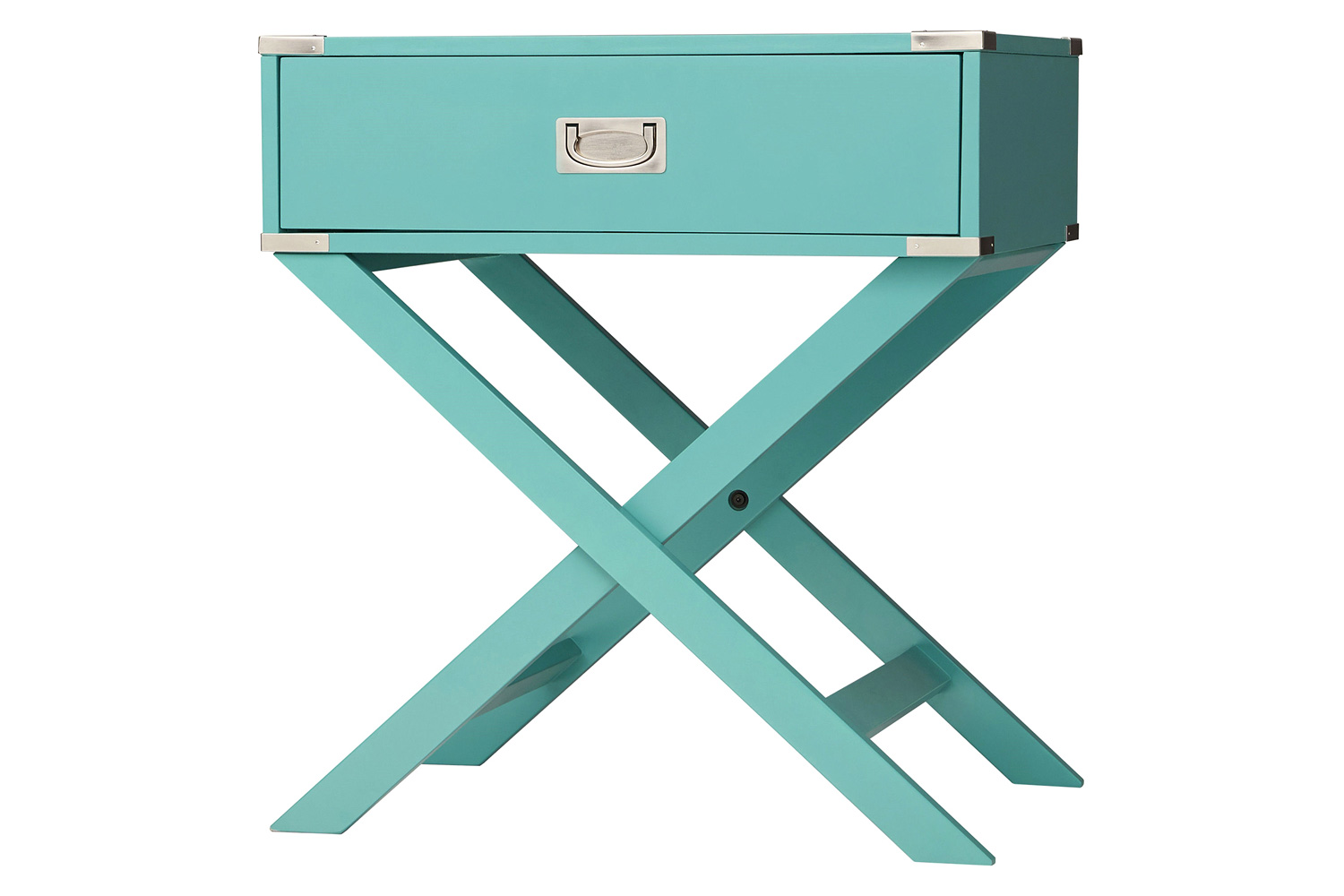 FaFurn - 1-Drawer End Table/Nightstand with Modern Classic X Style Legs