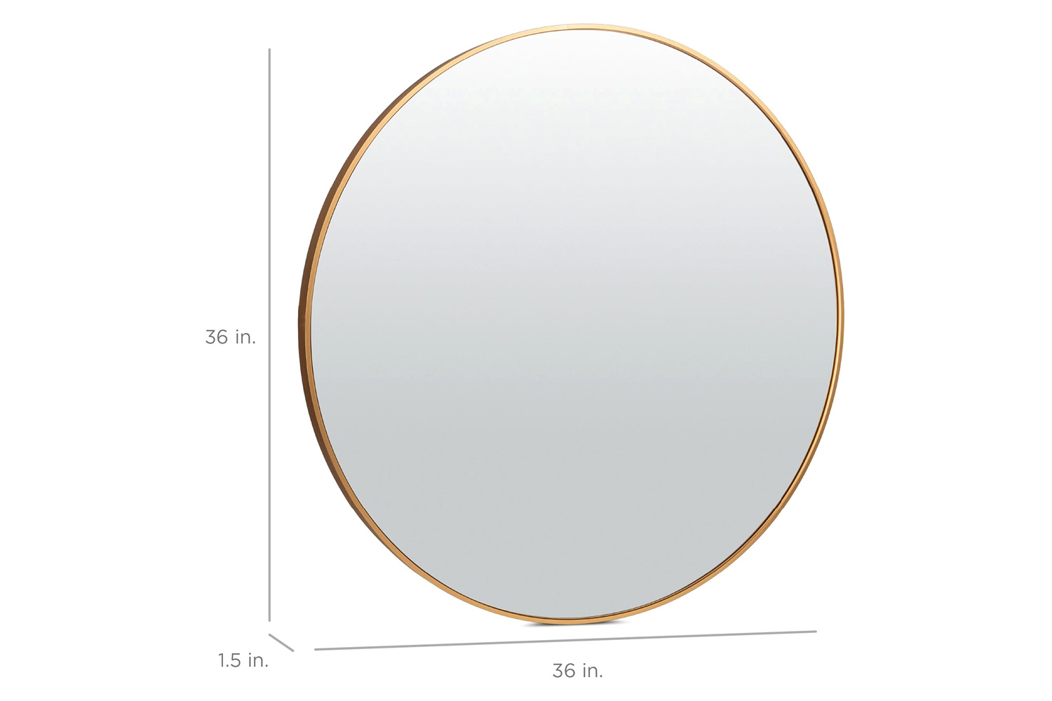 FaFurn 36-Inch Round Bathroom Vanity Wall Mirror Frame - Matte Gold