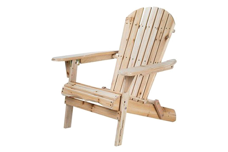 FaFurn - Folding Adirondack Chair For Patio Garden in Natural Wood Finish