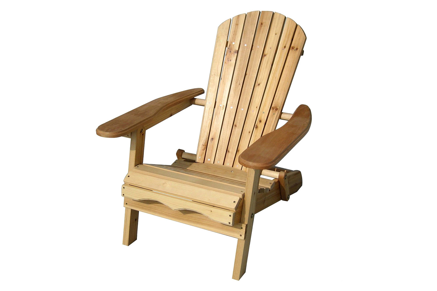 FaFurn - Folding Adirondack Chair For Patio Garden in Natural Wood Finish