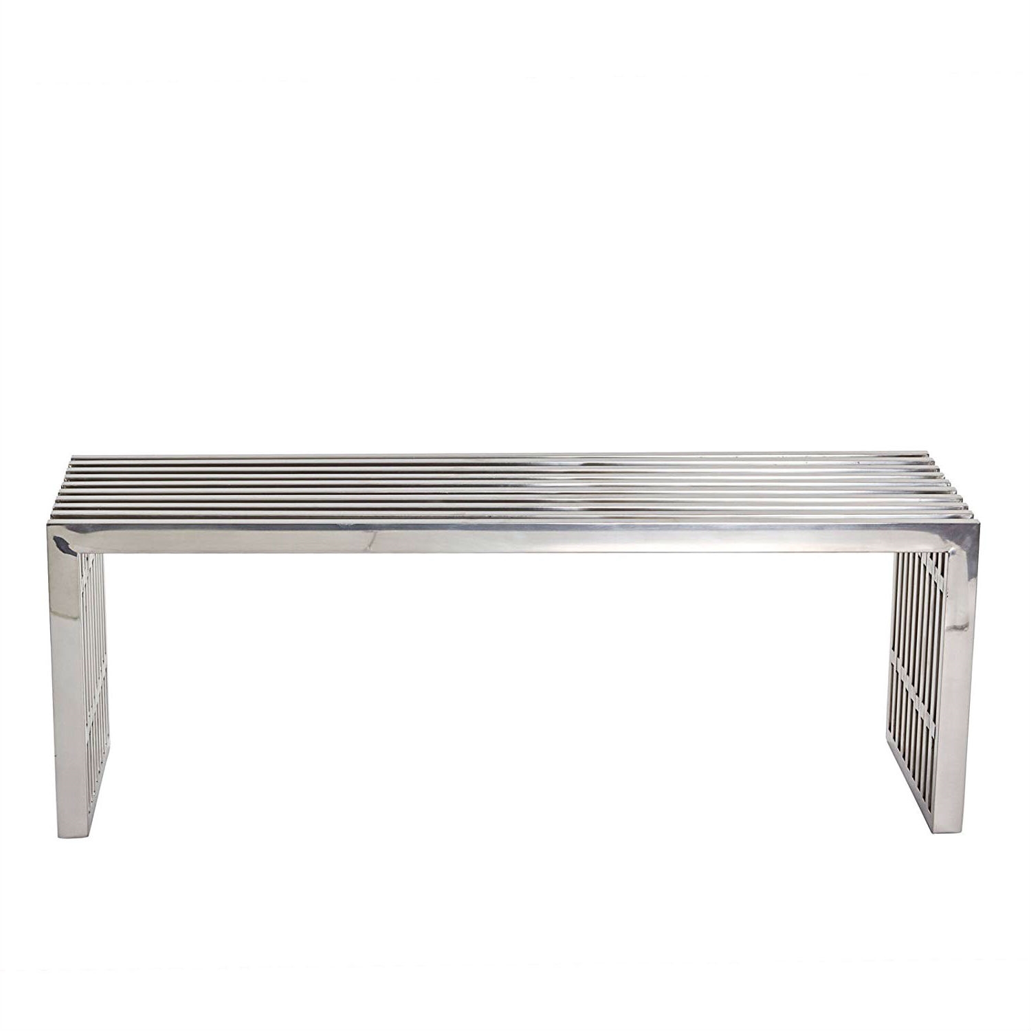 FaFurn - Modern Accent Bench in Stainless Steel