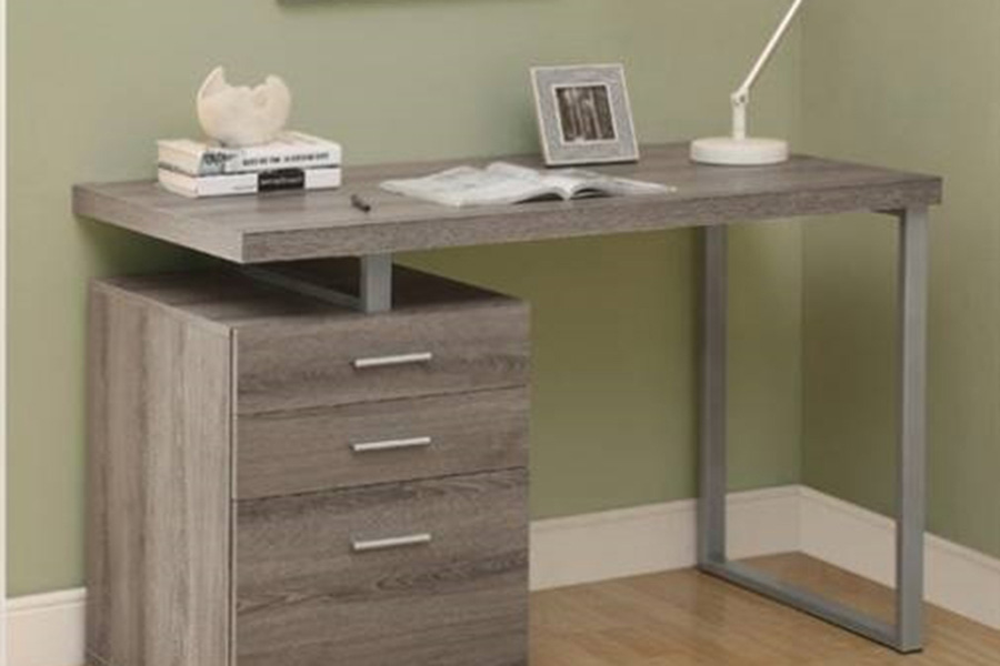 FaFurn - Modern Home Office Laptop Computer Desk in Dark Taupe Wood Finish