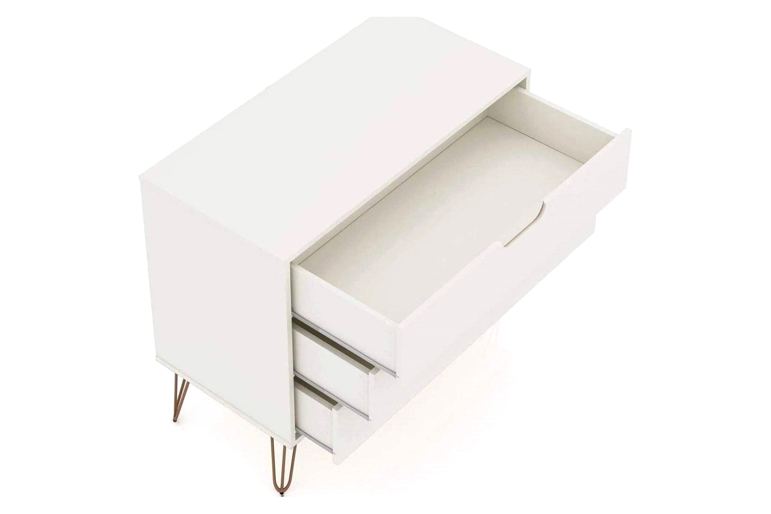 FaFurn Modern Scandinavian Style Bedroom 3-Drawer Dresser - Off-White