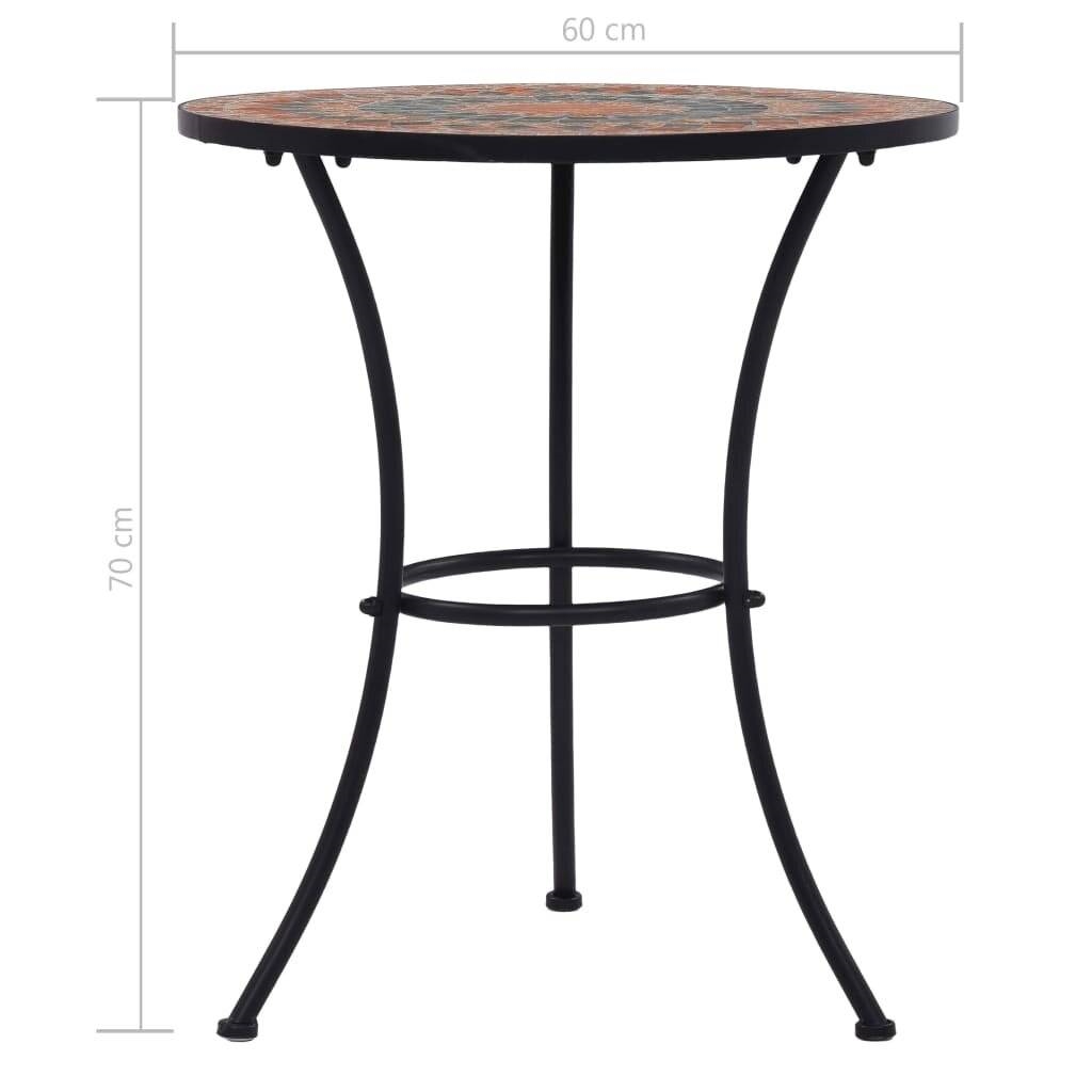 FaFurn - Outdoor Mosaic Round Bistro Table in Gray/Orange