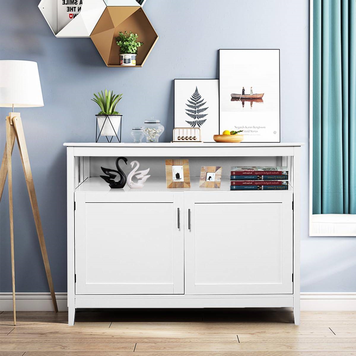 FaFurn - Sideboard Buffet with Open Storage Shelf