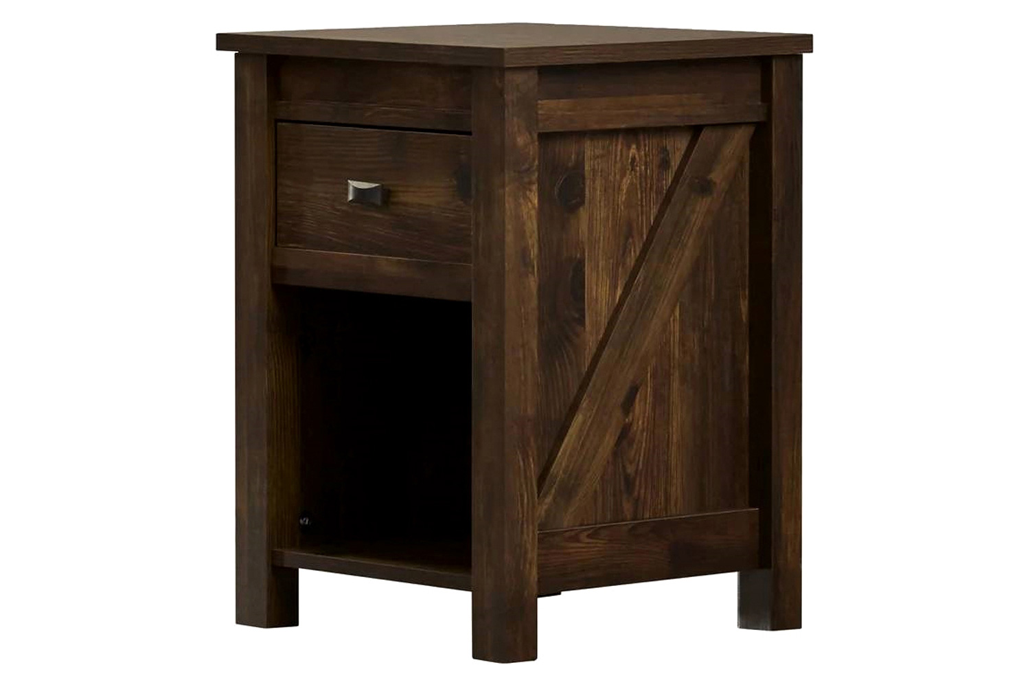 FaFurn - Farmhouse 1-Drawer Bedroom Nightstand with Open Shelf