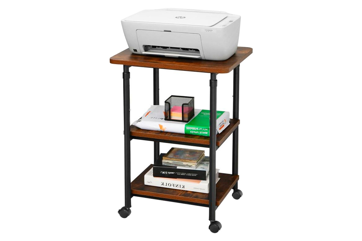 FaFurn - 3-Tier Multifunction Adjustable Printer Stand on Wheels