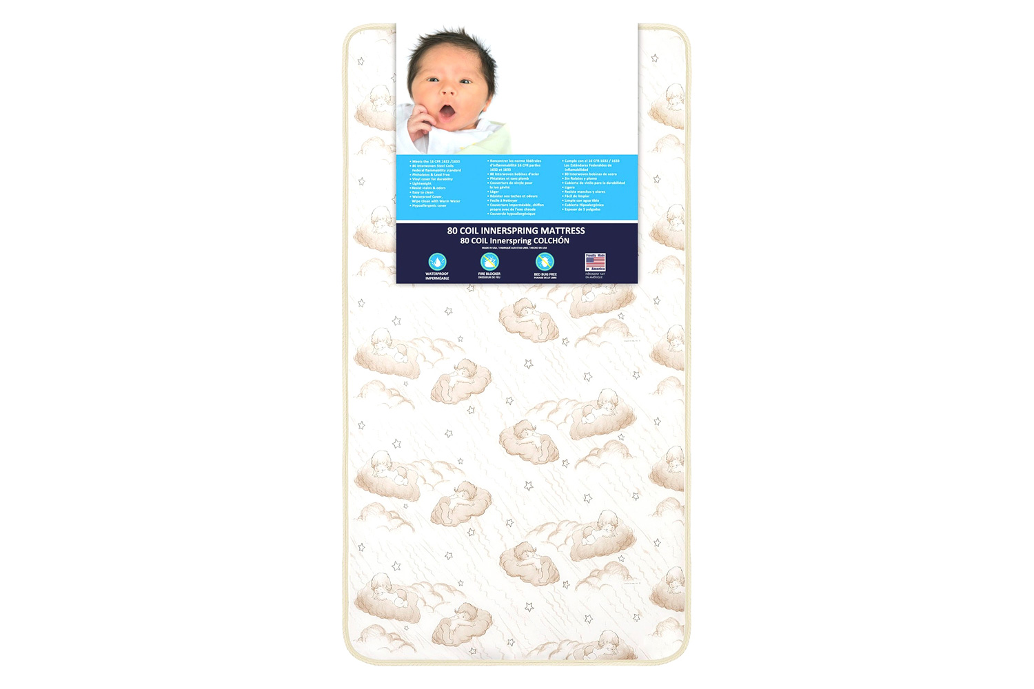 FaFurn - Plush Coil Innerspring Waterproof Crib Mattress